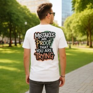 Mistakes Are Proof That You Are Trying – Unisex Oversized T-Shirt