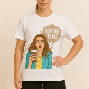 Coffee Time White – Unisex Oversized T-Shirt
