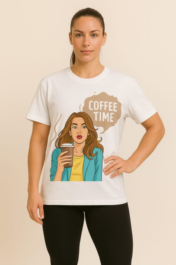 Coffee Time White – Unisex Oversized T-Shirt