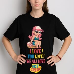 We All Love Ice Cream – Unisex Oversized T-Shirt