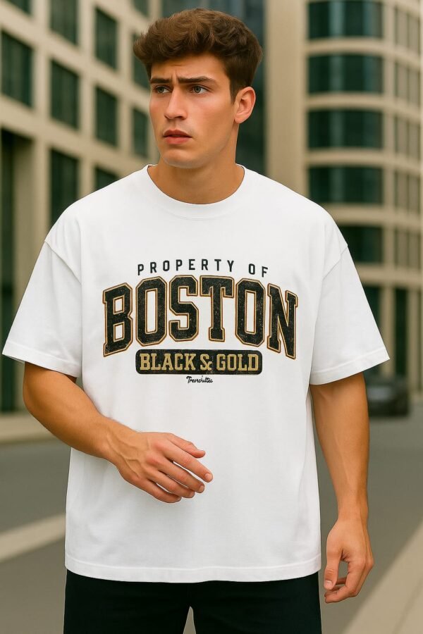 Boston White – Unisex Oversized T-Shirt