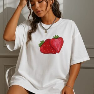 Strawberry Pink Dessert – Unisex Oversized T-shirt